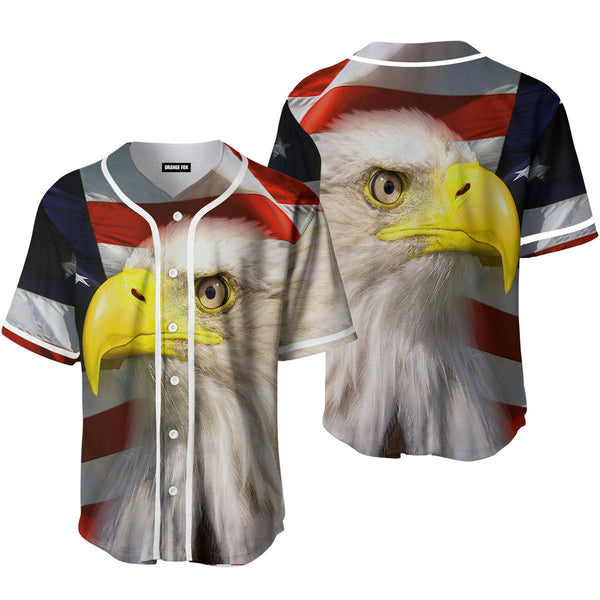 American Flag Bald Eagle Baseball Jersey For Men & Women