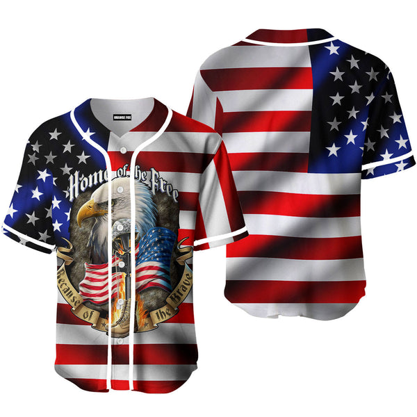 American Flag Home Of The Free Eagle Baseball Jersey For Men & Women