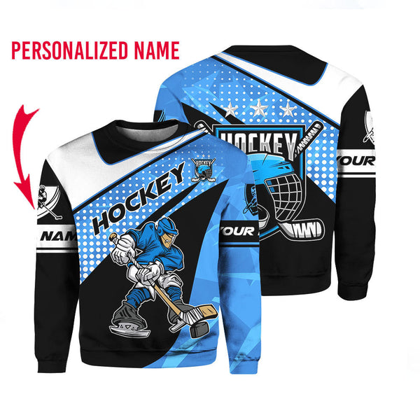 American Hockey Custom Name Crewneck Sweatshirt For Men & Women