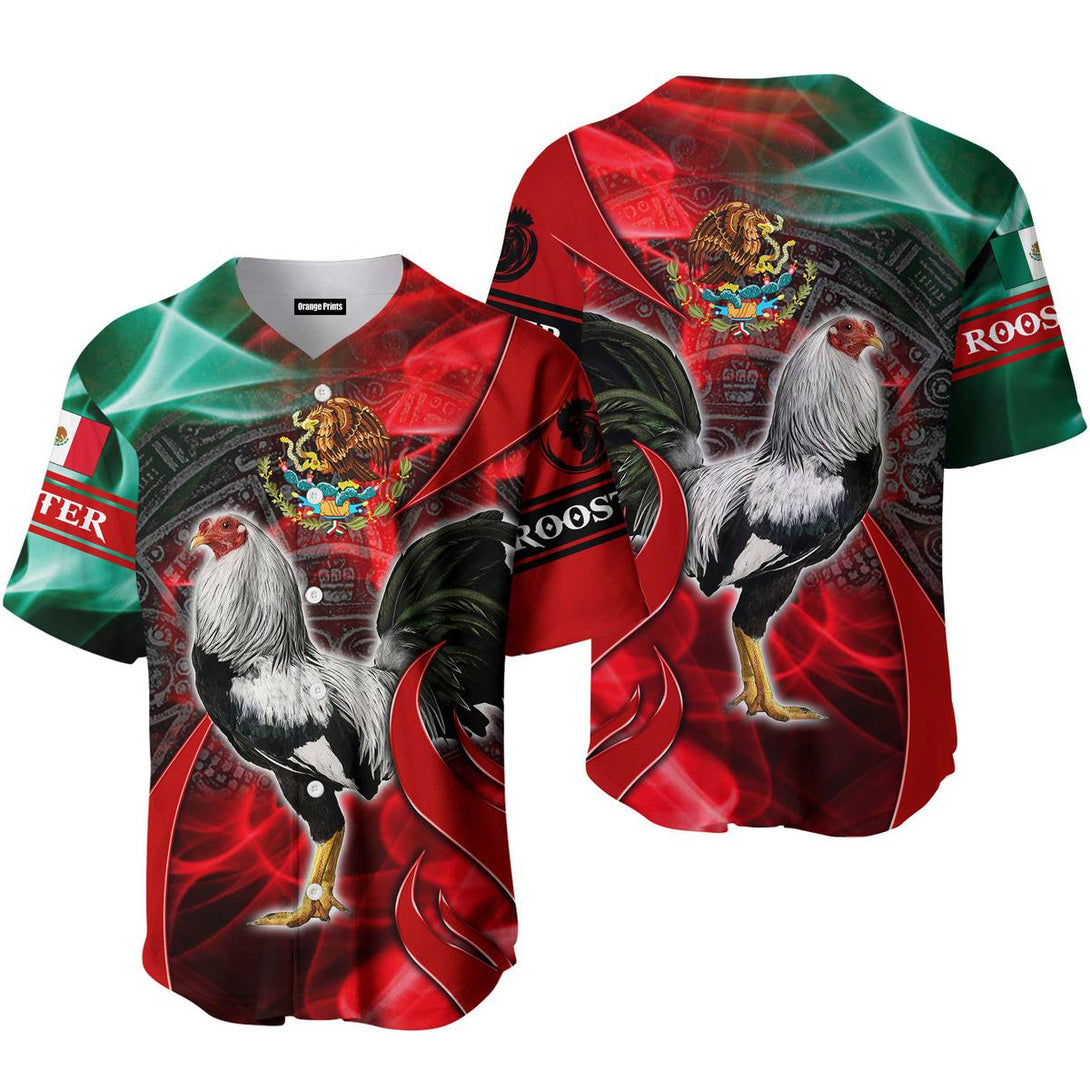 Rooster Mexico - Gift For Mexicans, Mexico Lovers - Red And Green Baseball Jersey