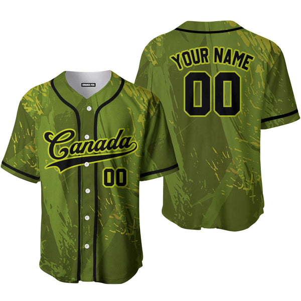 Custom Camouflage Black-Yellow Canada Baseball Jersey