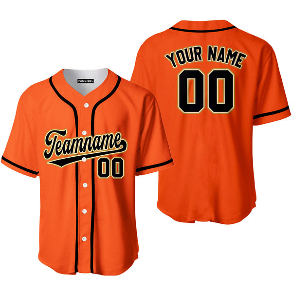 Custom Black Brown And Orange Custom Baseball Jerseys For Men & Women