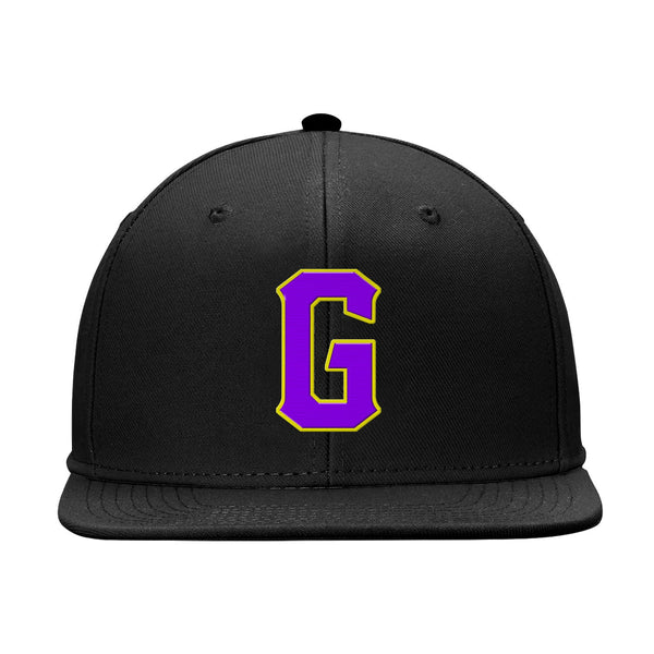 Custom Black Purple And Yellow Snapback Hat