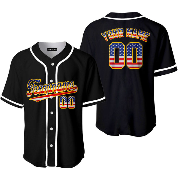 Custom Black Retro American Custom Baseball Jerseys For Men & Women
