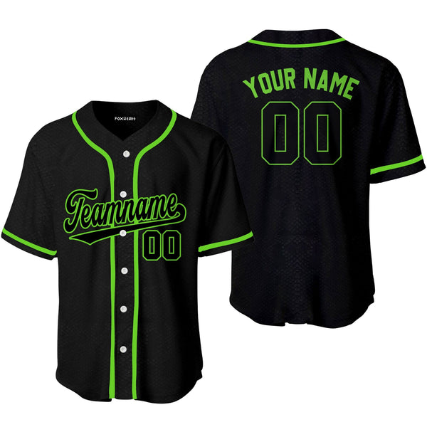 Custom Black Snakeskin Neon Green Custom Baseball Jerseys For Men & Women