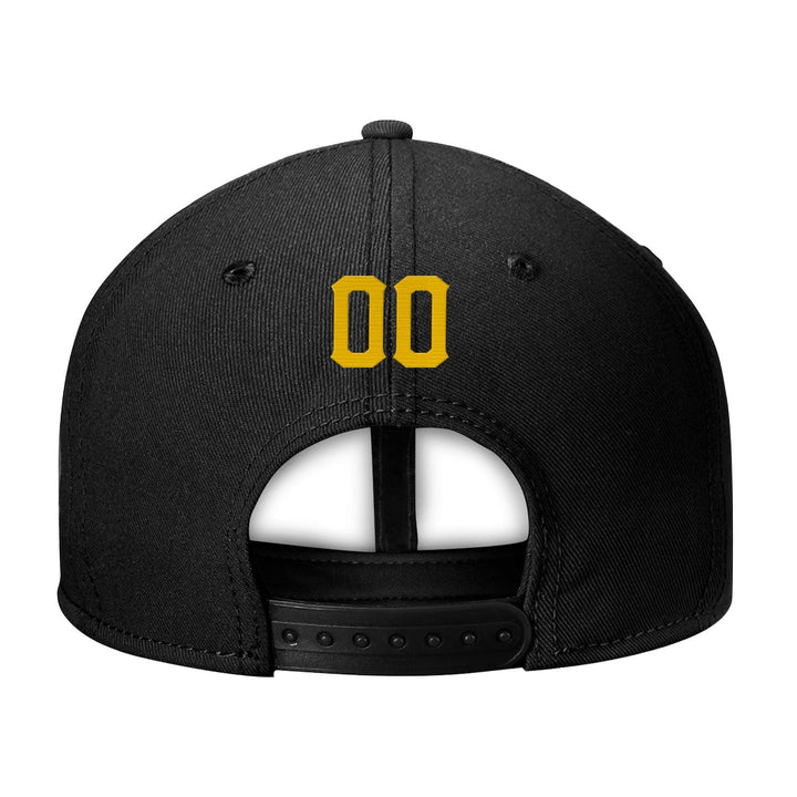 Custom Black Yellow And White Snapback Hat