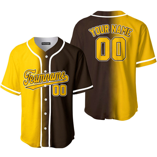 Custom Gold White Brown Fade Fashion Baseball Jerseys For Men & Women