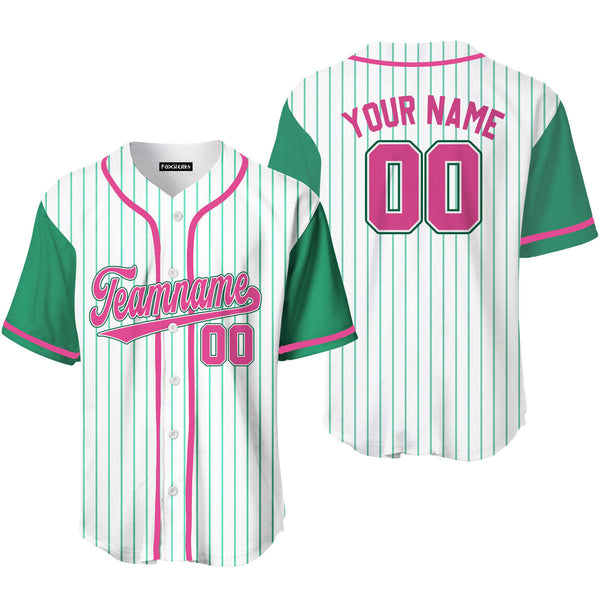 Custom Green White Raglan Pink Black Baseball Jerseys For Men & Women