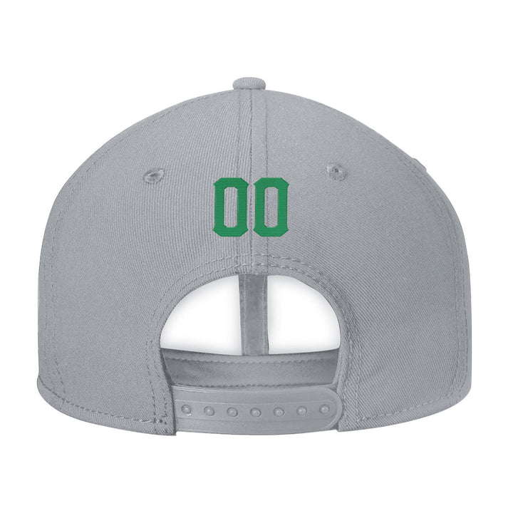 Custom Grey Green And White Snapback Hat