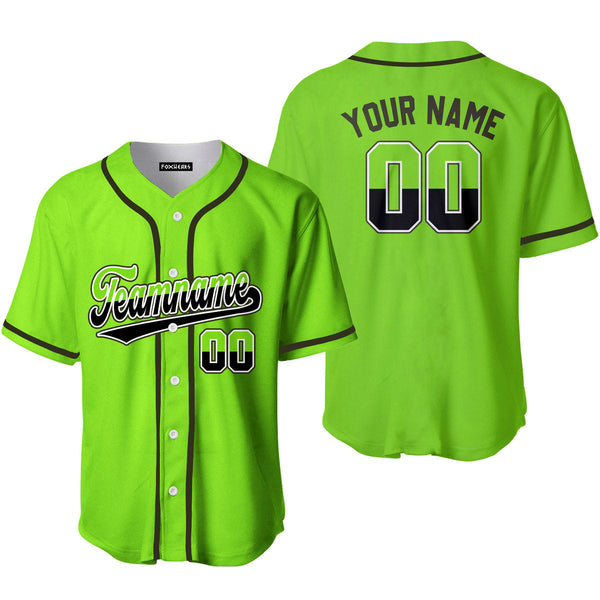 Custom Neon Green Black White Custom Baseball Jerseys For Men & Women
