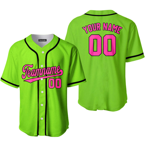 Custom Neon Green Pink Black Custom Baseball Jerseys For Men & Women