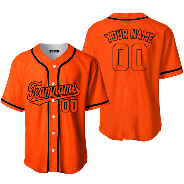 Custom Orange Orange-Black Baseball Jersey