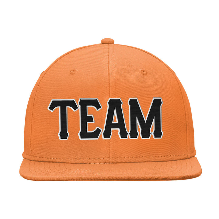 Custom Orange Black And White Snapback Hat