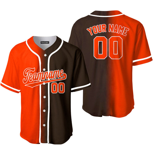 Custom Orange White Brown Fade Fashion Baseball Jerseys For Men & Women