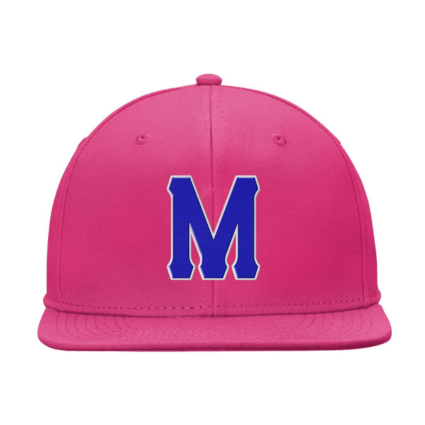 Custom Pink Blue And White Snapback Hat