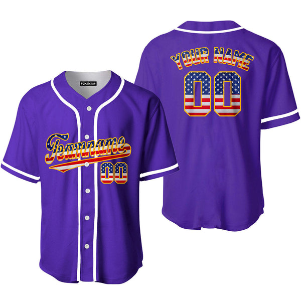 Custom Purple Retro American Custom Baseball Jerseys For Men & Women