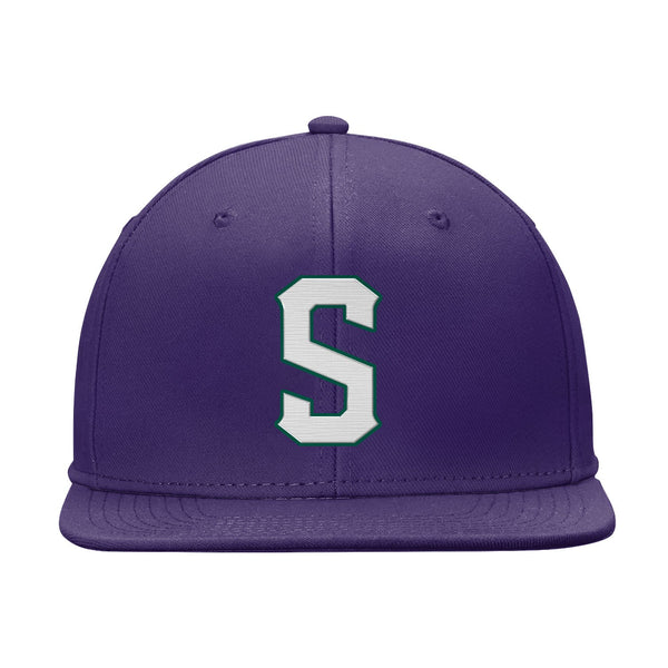 Custom Purple White And Green Snapback Hat