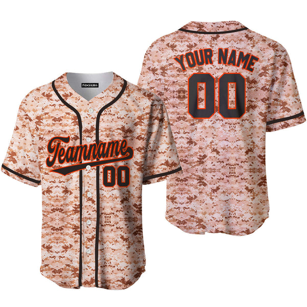 Custom US Navy Camo Style Black Orange Baseball Jerseys For Men & Women