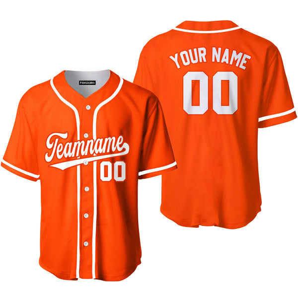 Custom White And Orange Custom Baseball Jerseys For Men & Women