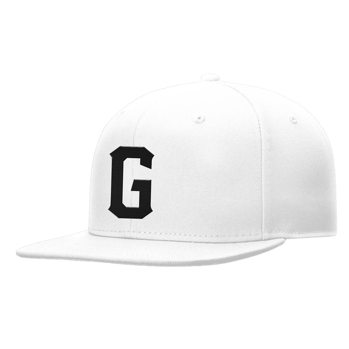 Custom White Black Snapback Hat