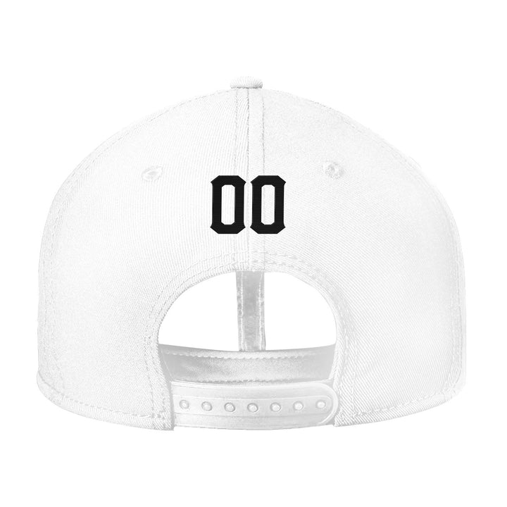 Custom White Black Snapback Hat