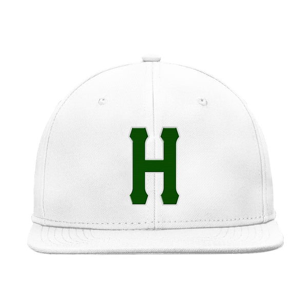 Custom White Green Snapback Hat