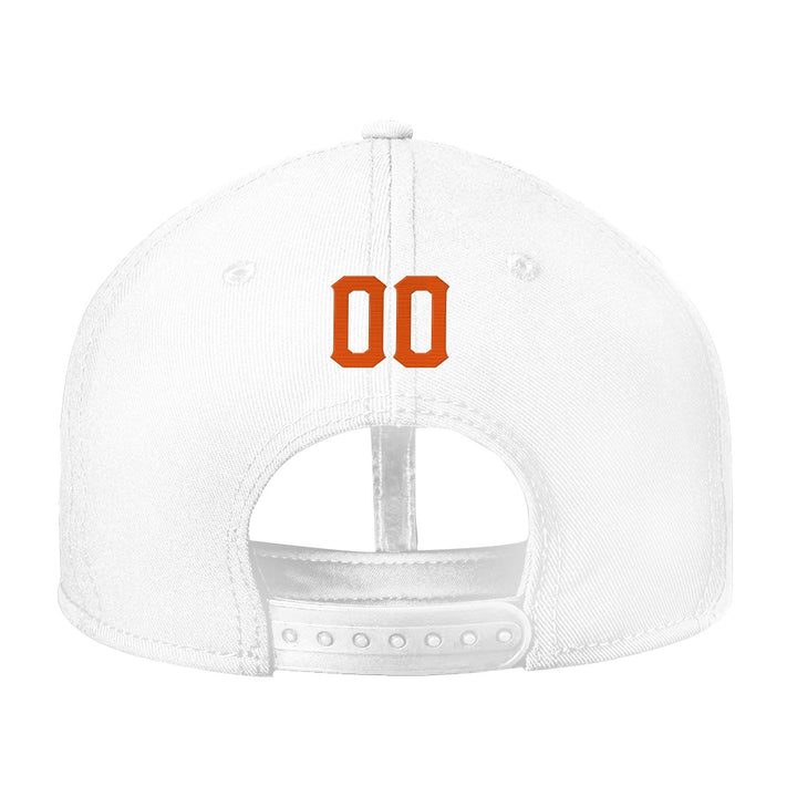 Custom White Orange Snapback Hat