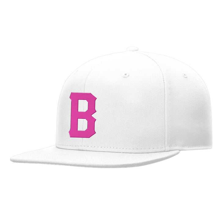 Custom White Pink Snapback Hat
