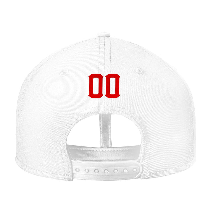Custom White Red And White Snapback Hat