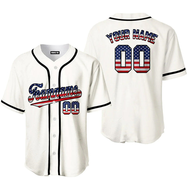Custom White Retro American Custom Baseball Jerseys For Men & Women