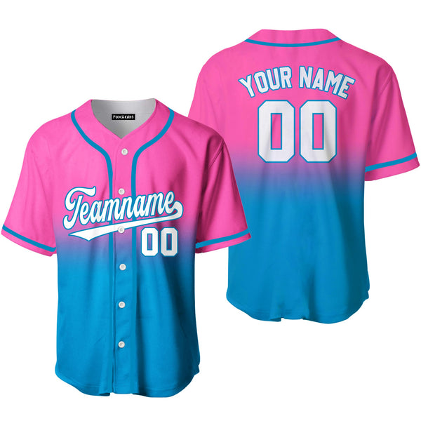 Custom White Royal Pink Fade Fashion Baseball Jerseys For Men & Women