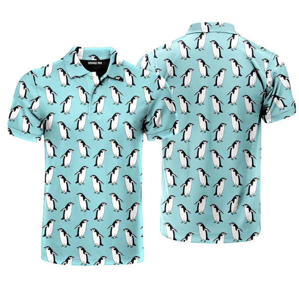 Light Blue Penguin Golf Polo Shirt For Men