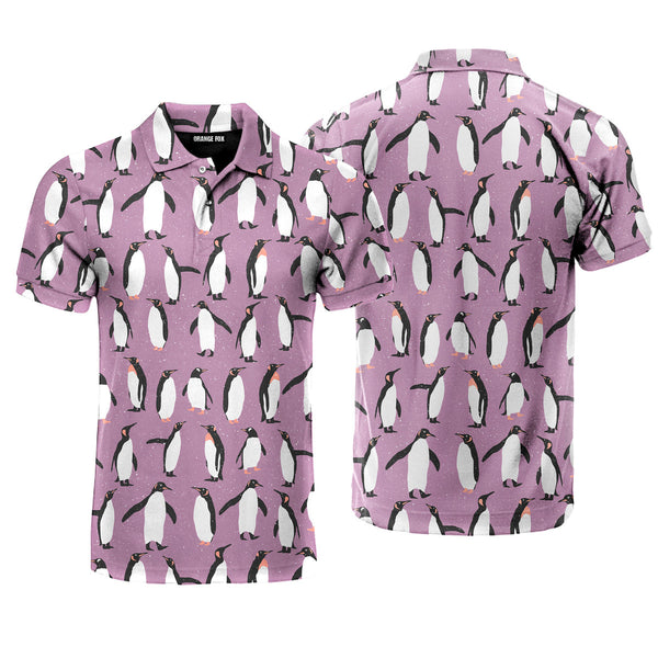 Pink Penguin Golf Polo Shirt For Men