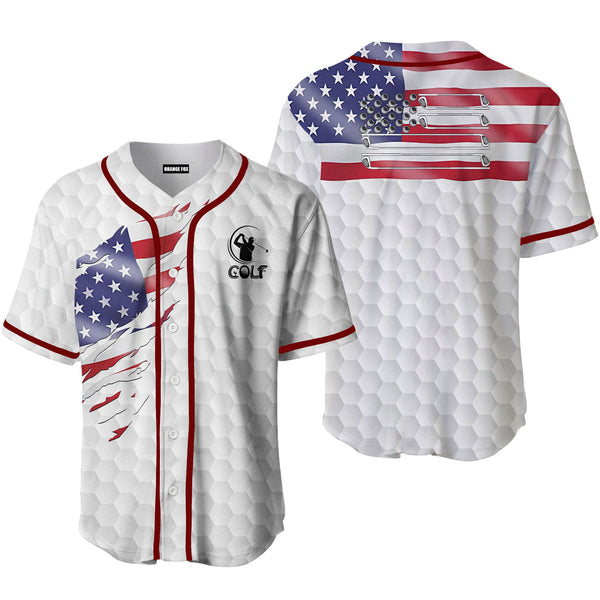 Golf American Flag Baseball Jersey For Men & Women