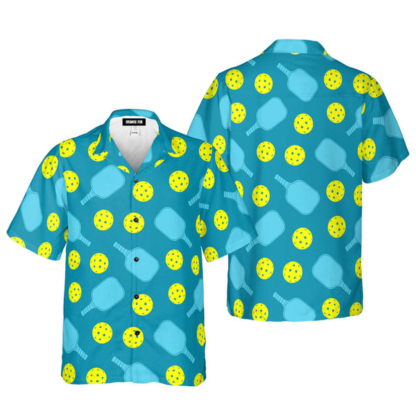 Green Pickleball Balls Paddles Hawaiian Shirt For Men & Women