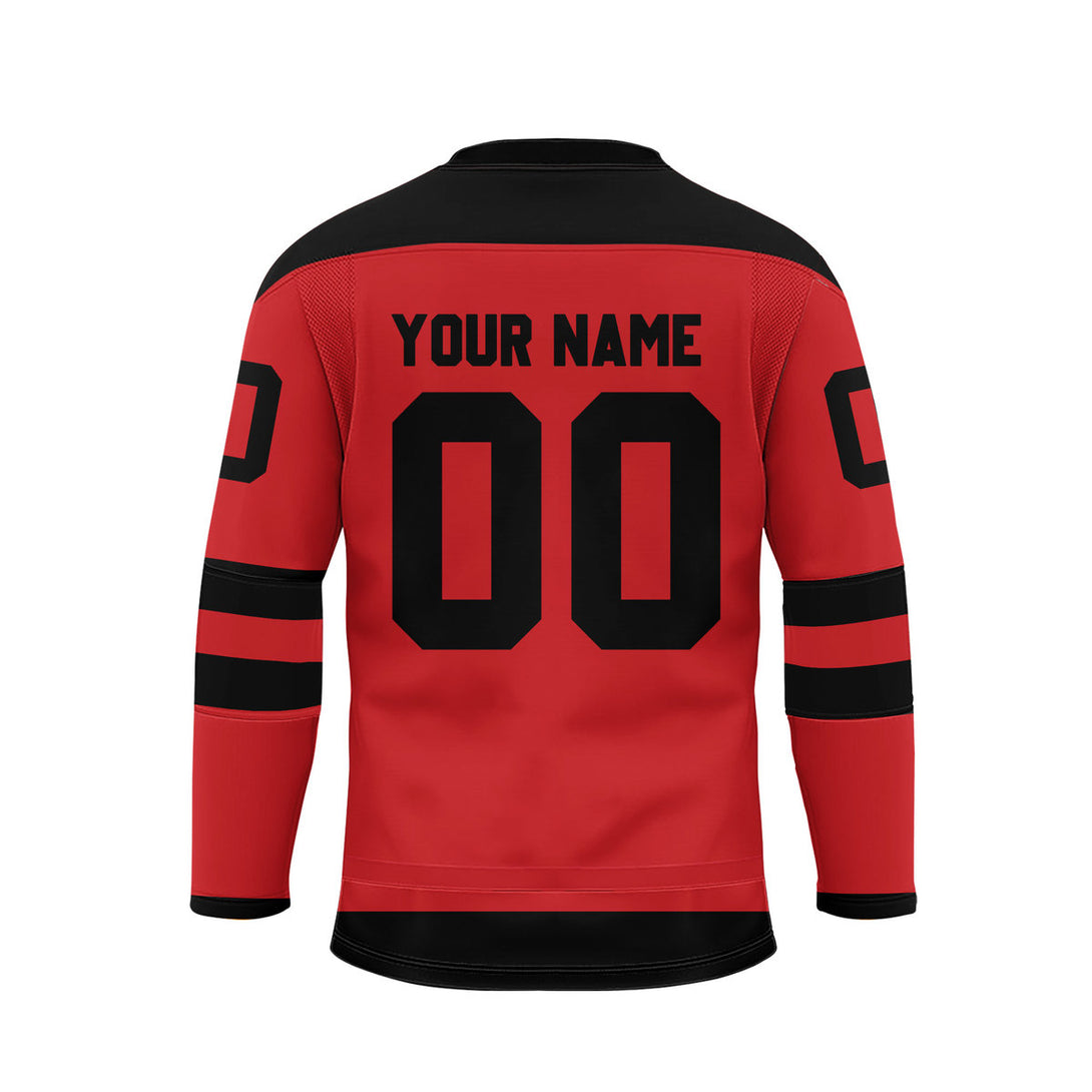 Custom Red New Jersey Lace Neck Hockey Jersey For Men & Women