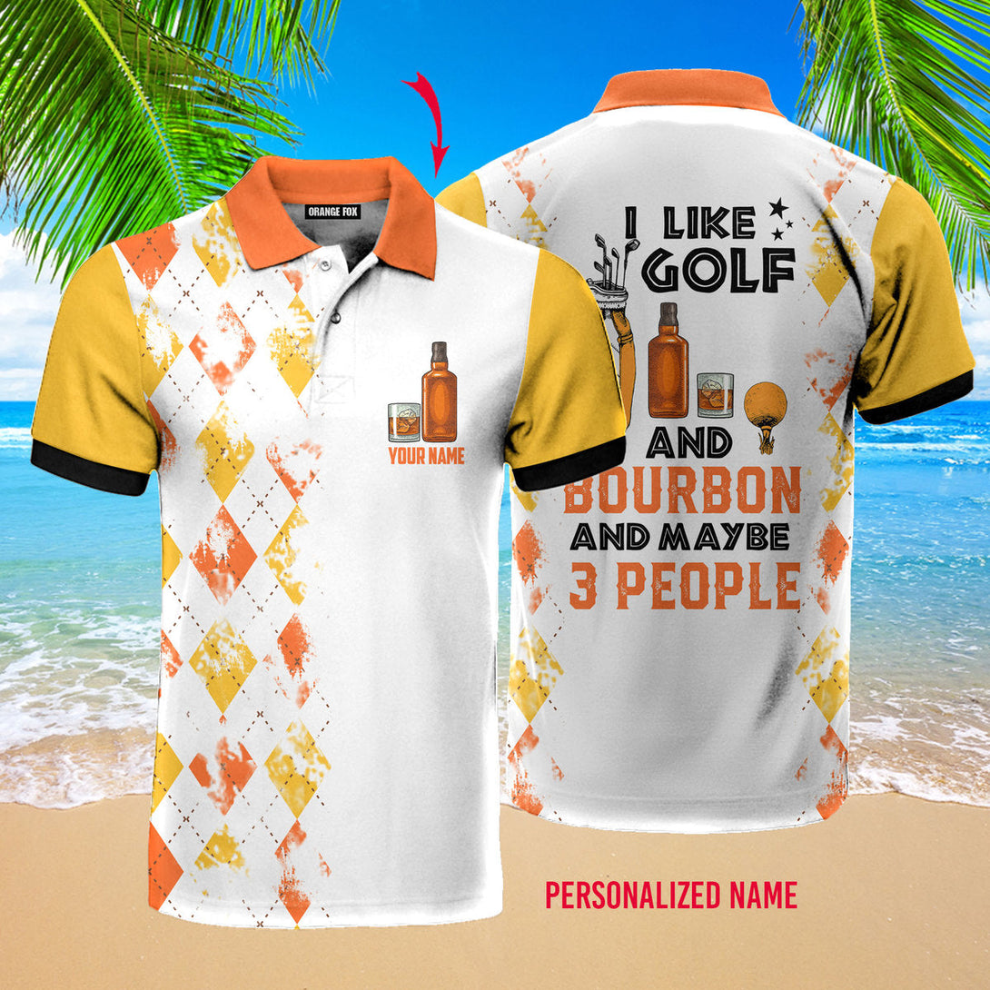 I Like Golf And Bourbon Custom Name Polo Shirt For Men & Women PN1733