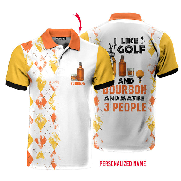 I Like Golf And Bourbon Custom Name Polo Shirt For Men & Women PN1733