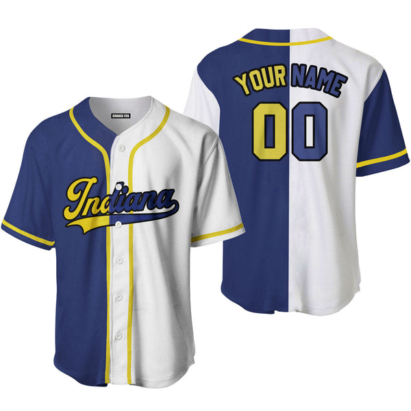 Indiana Blue White Yellow Custom Name Baseball Jerseys For Men & Women