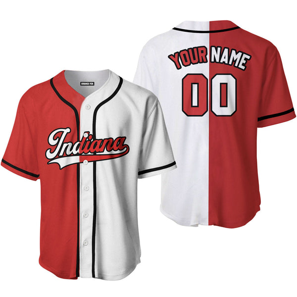Indiana Red White Black Custom Name Baseball Jerseys For Men & Women