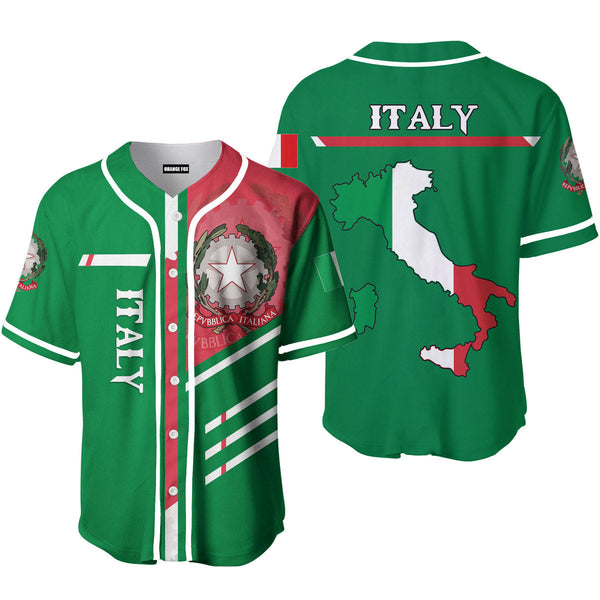 Italy Flag Repubblica Italiana Baseball Jersey For Men & Women