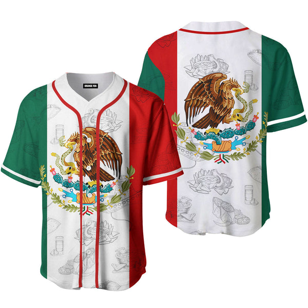 Mexican Mexico Flag Baseball Jersey For Men & Women