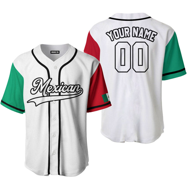 Mexican White Black Custom Name Baseball Jerseys For Men & Women