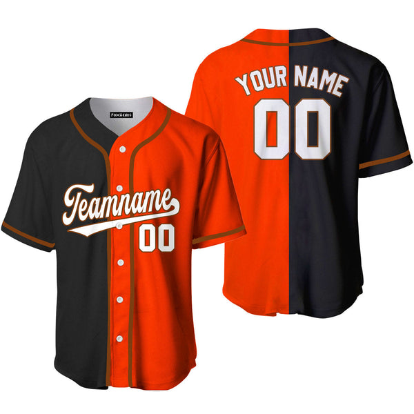 Orange White-Brown Black Split Fashion Baseball Jerseys For Men & Women