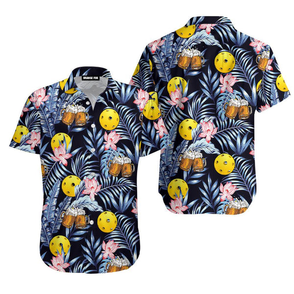 Pickleball Beer Regular Fit Slim Fit Casual Hawaiian Shirt For Men & Women