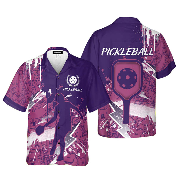 Pickleball Player Purple Pink Hawaiian Shirt For Men & Women