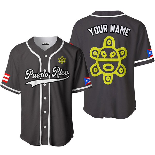Puerto Rico Grey White Black Custom Name Baseball Jerseys For Men & Women
