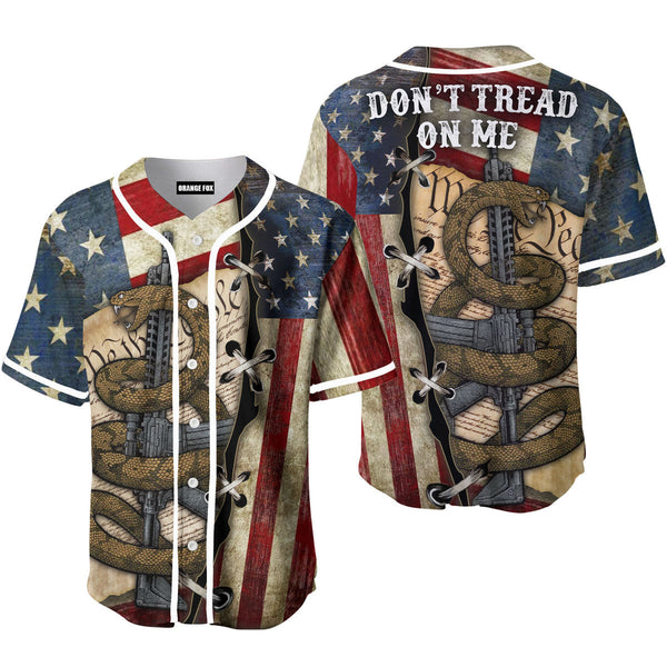 Snake American Flag Baseball Jersey For Men & Women