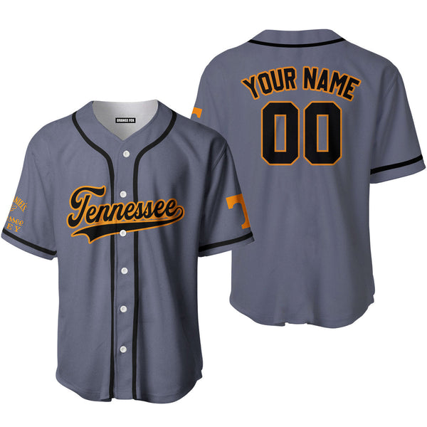 Tennessee Grey Black Yellow Custom Name Baseball Jerseys For Men & Women