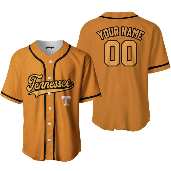 Tennessee Yellow Black Custom Name Baseball Jerseys For Men & Women